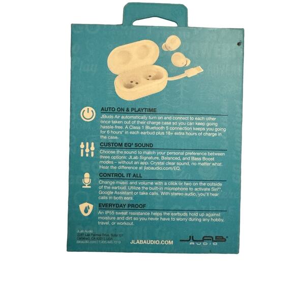 JLab JBuds Air Audio True Wireless Signature Bluetooth Earbuds - White - Picture 3 of 6